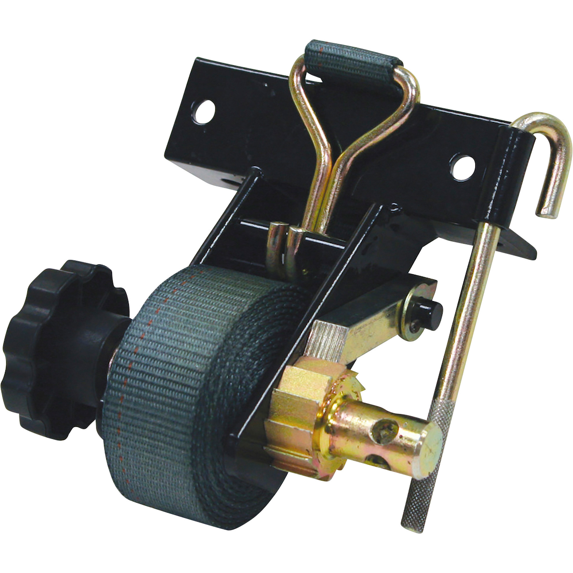 Buyers Products, 1.5in. Ratchet Tie Down Square Rectangular Tube Ladder Racks, Working Load 500 lb, Straps (qty.) 2 Breaking Strength 1500 lb, Model# 5480005